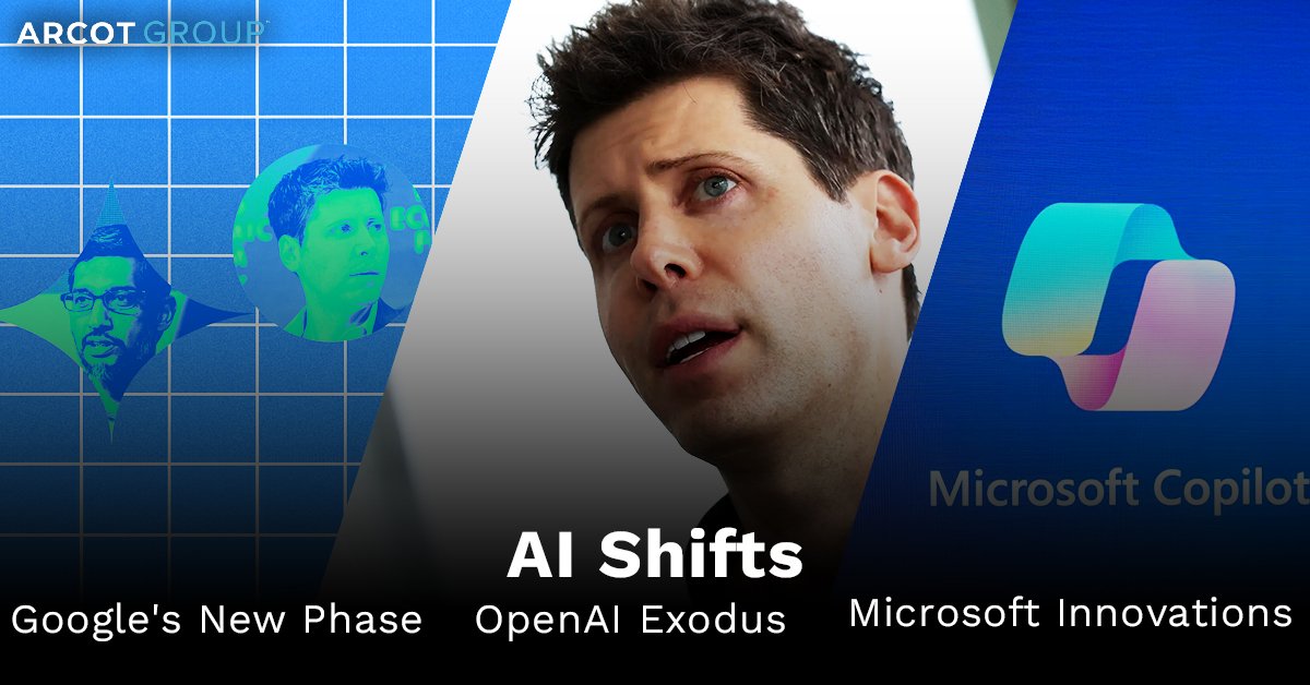 Arcot group AI Shifts: OpenAI Exodus, Microsoft Innovations, Google's New Phase