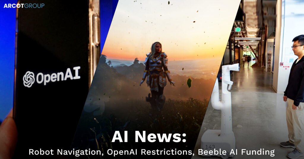 AI News featuring Robot Navigation by Google DeepMind, OpenAI restrictions for Chinese developers, and Beeble AI funding for indie filmmakers.